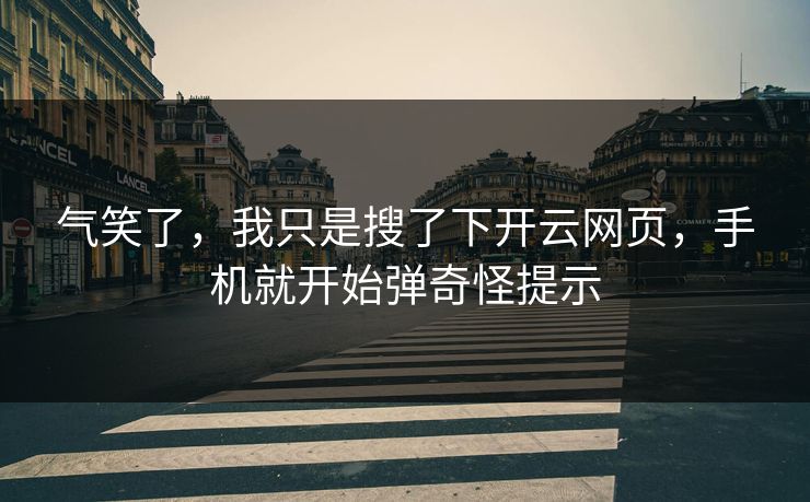 气笑了,我只是搜了下开云网页,手机就开始弹奇怪提示 气笑了,我只是搜了下开云网页,手机就开始弹奇怪提示